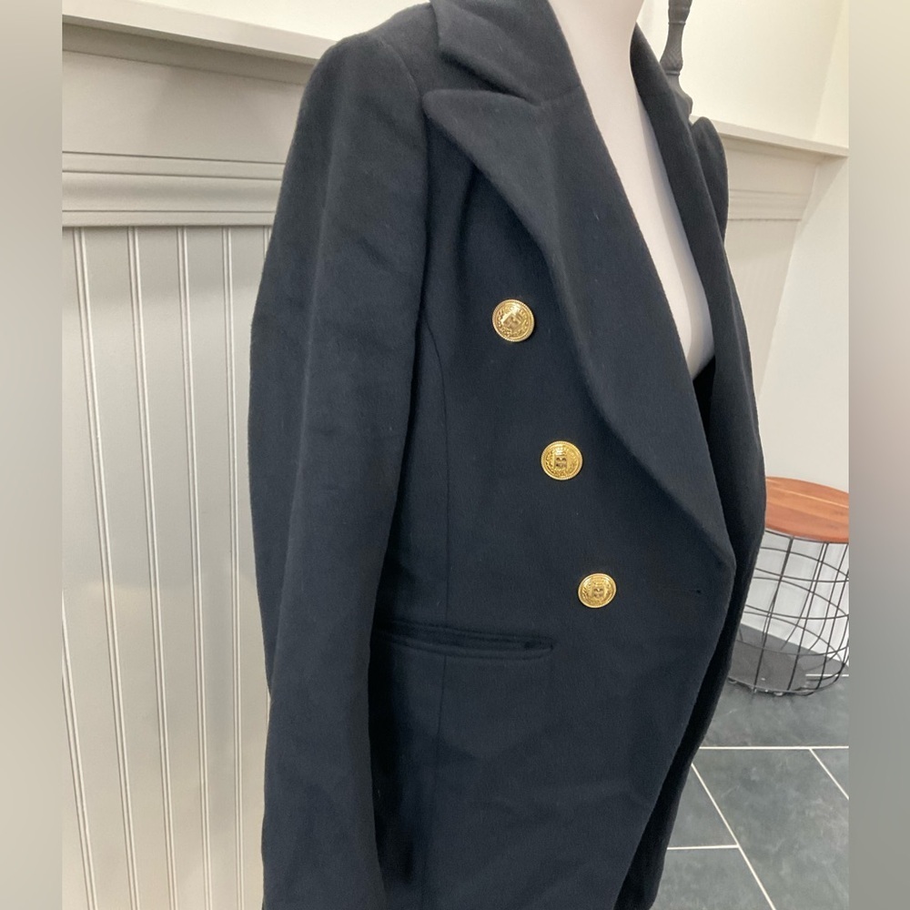 Sam Edelman Black Double Breasted Wool Blend Coat Size 8 - Picture 3 of 6